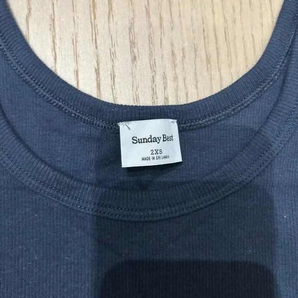 Sunday Best - Navy Ribbed Tank Top - Picture 3 of 3